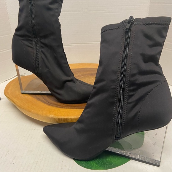 Jeffrey Campbell SIREN clear Acrylic Heeled Sock Booties - Picture 4 of 11